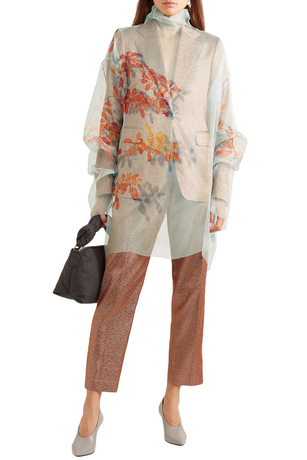 DRIES VAN NOTEN Poumas lamé straight-leg pants
