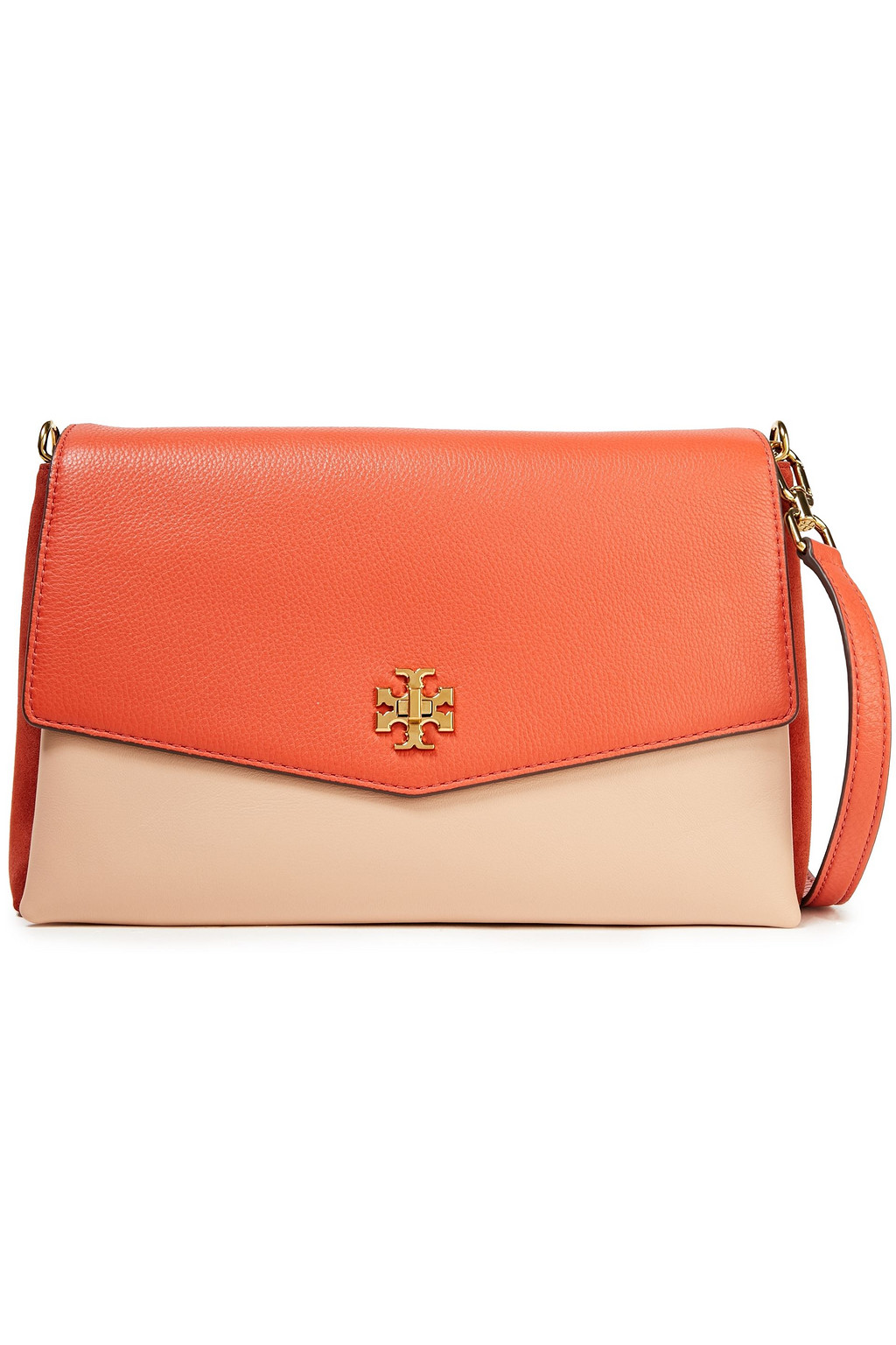 TORY BURCH Kira two-tone pebbled-leather shoulder bag