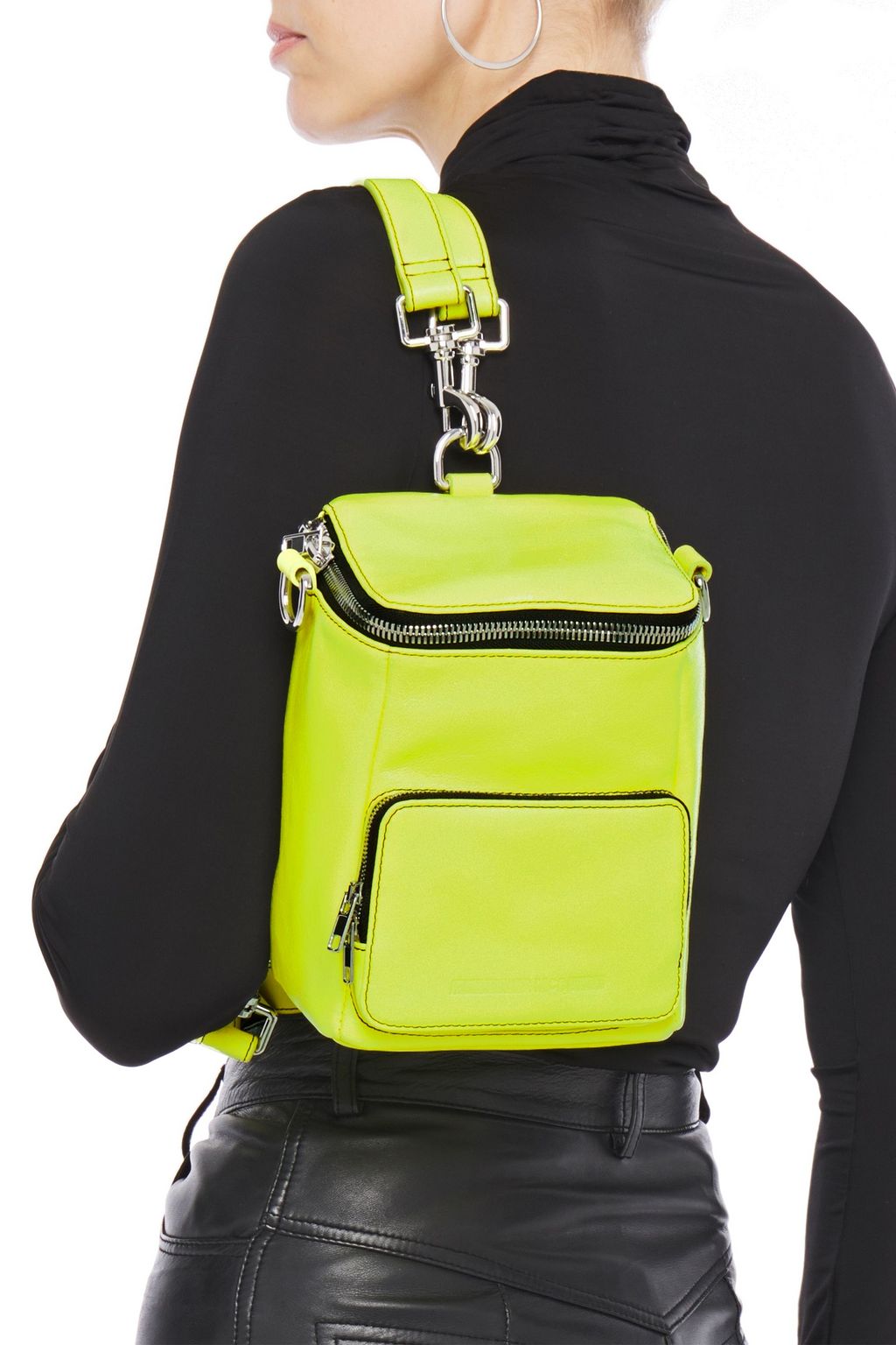 MCQ ALEXANDER MCQUEEN Convertible neon leather backpack
