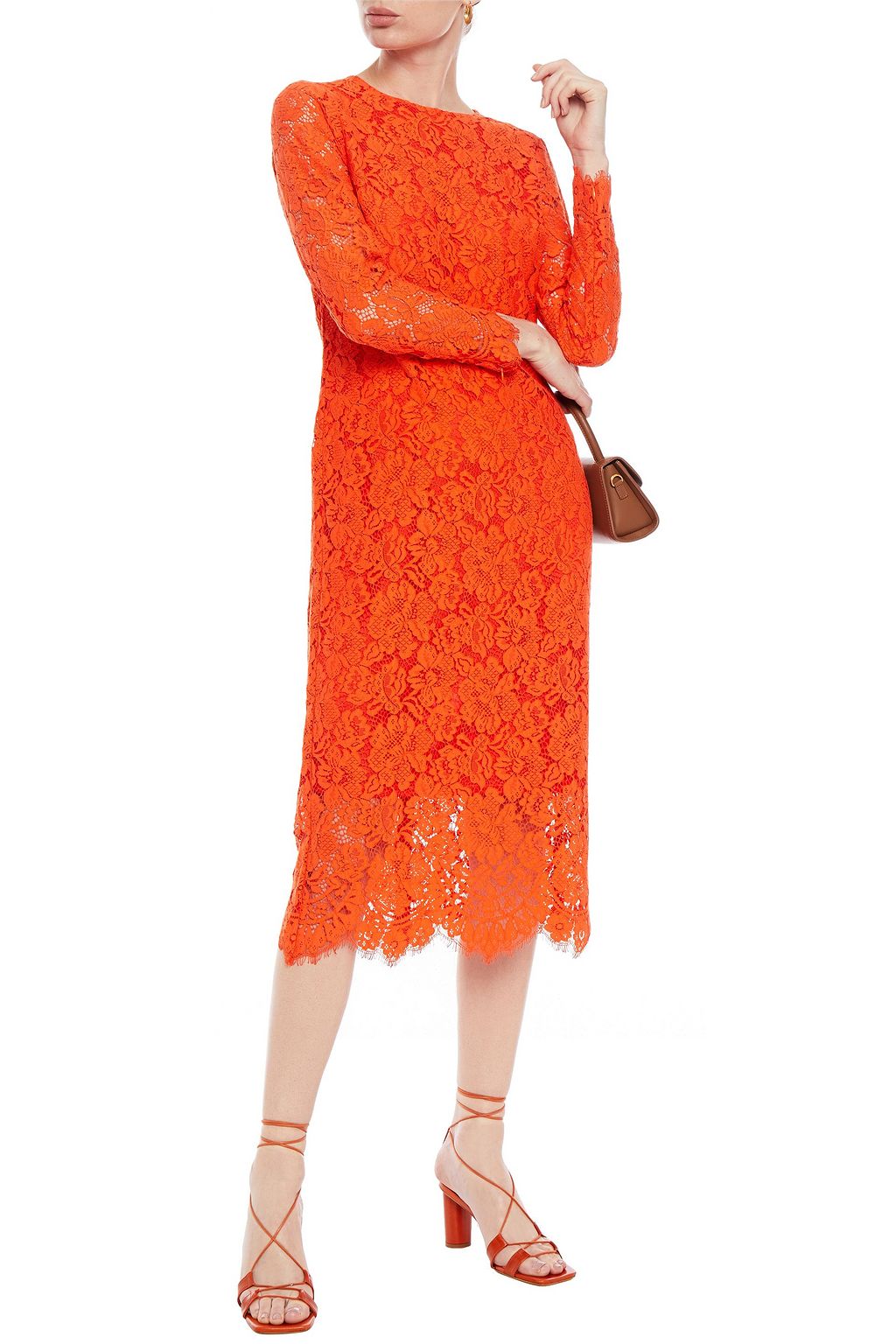 GANNI Corded lace midi dress