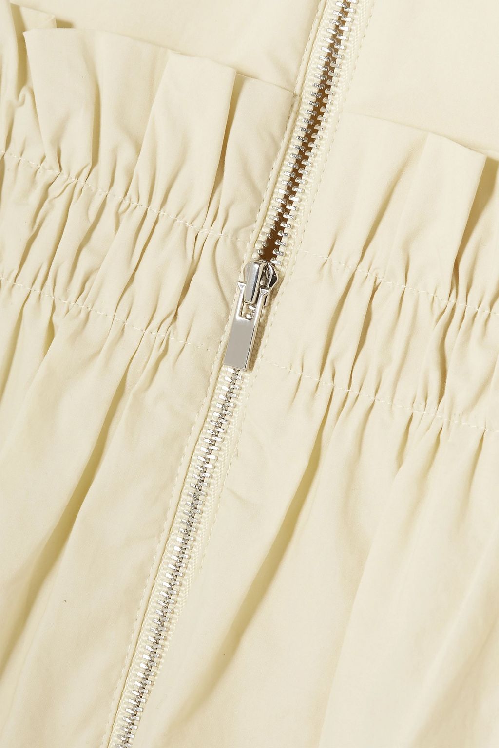 TIBI Gathered cotton-poplin shorts