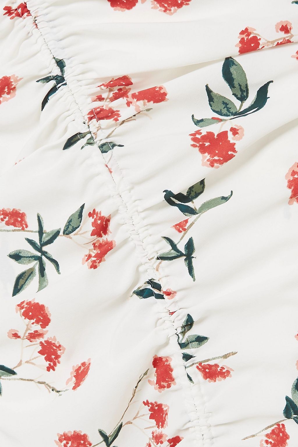THE LINE BY K Sisilia ruched floral-print crepe de chine midi skirt