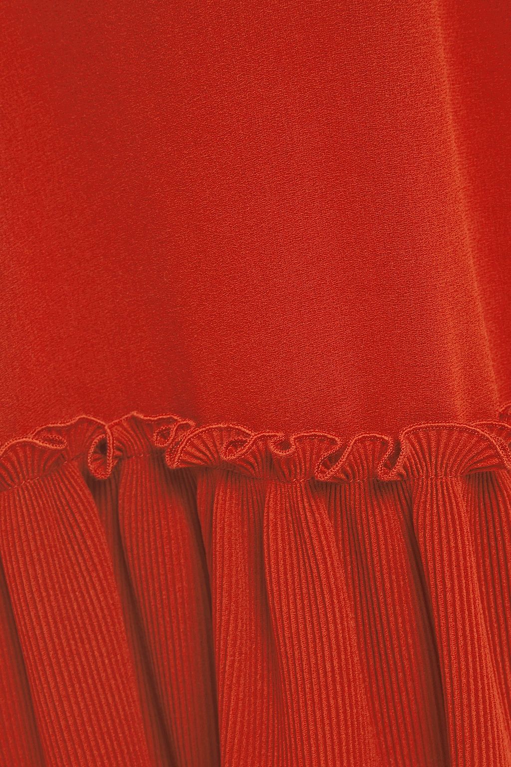 SEE BY CHLOÉ Plissé broderie anglaise-paneled georgette dress