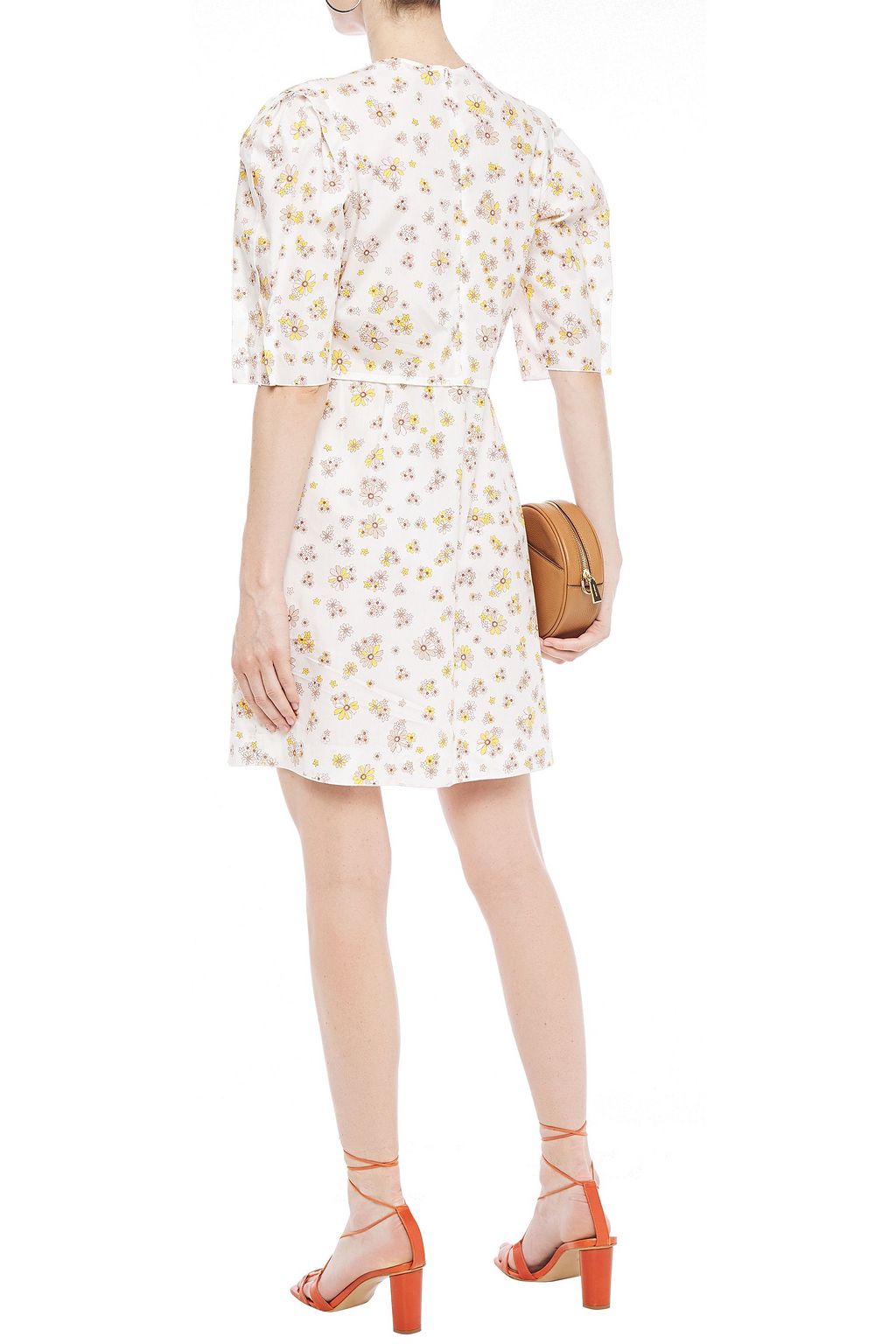 SEE BY CHLOÉ Ruched floral-print cotton-poplin mini dress