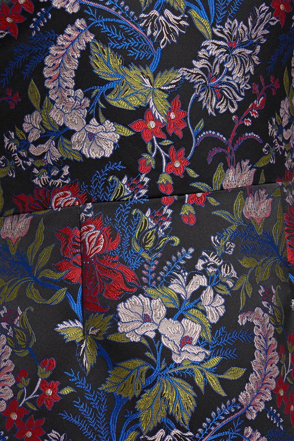 ERDEM Paneled floral-jacquard and crepe dress