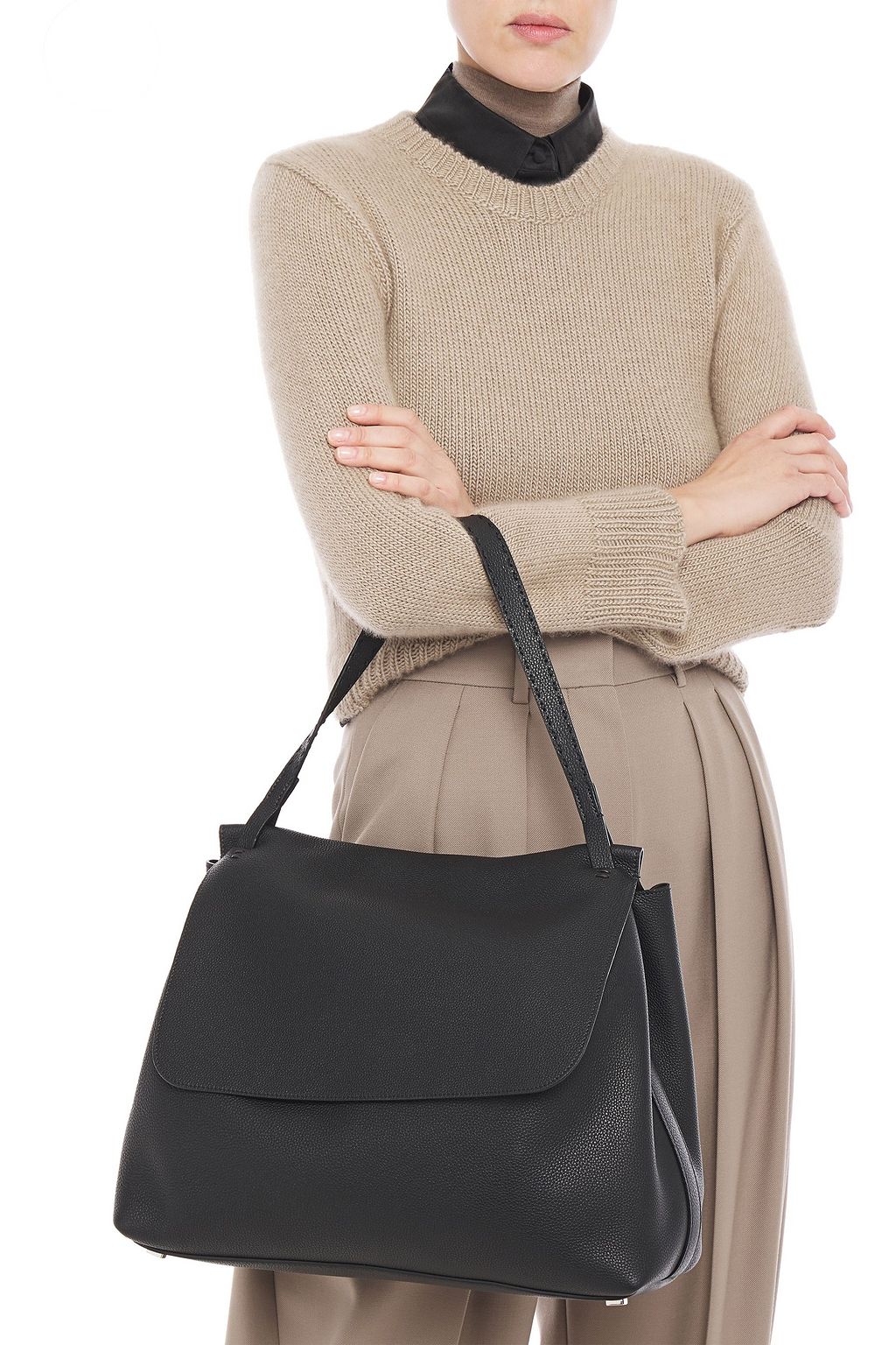 THE ROW Pebbled-leather shoulder bag
