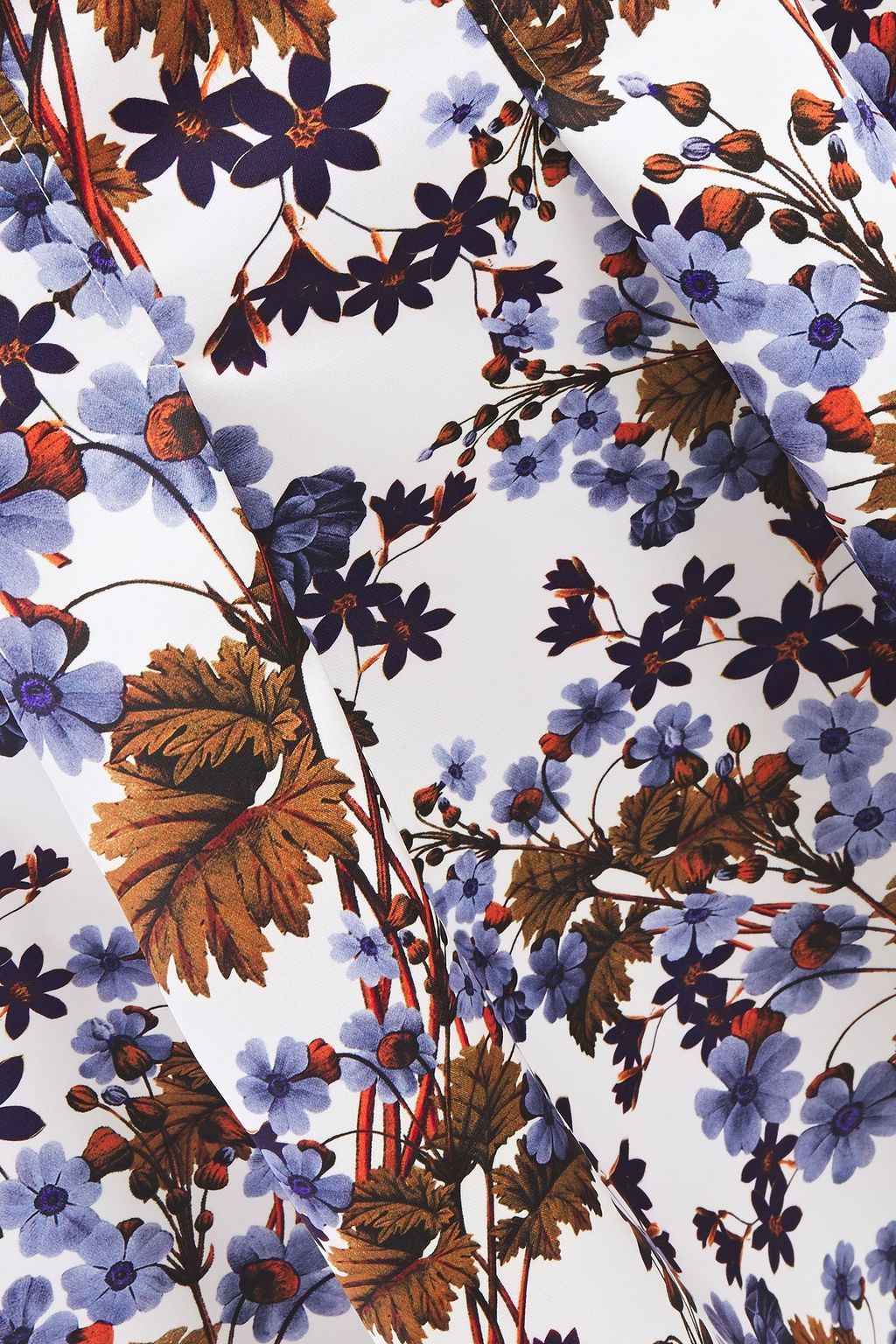 ERDEM Flared floral-print duchesse-satin midi skirt