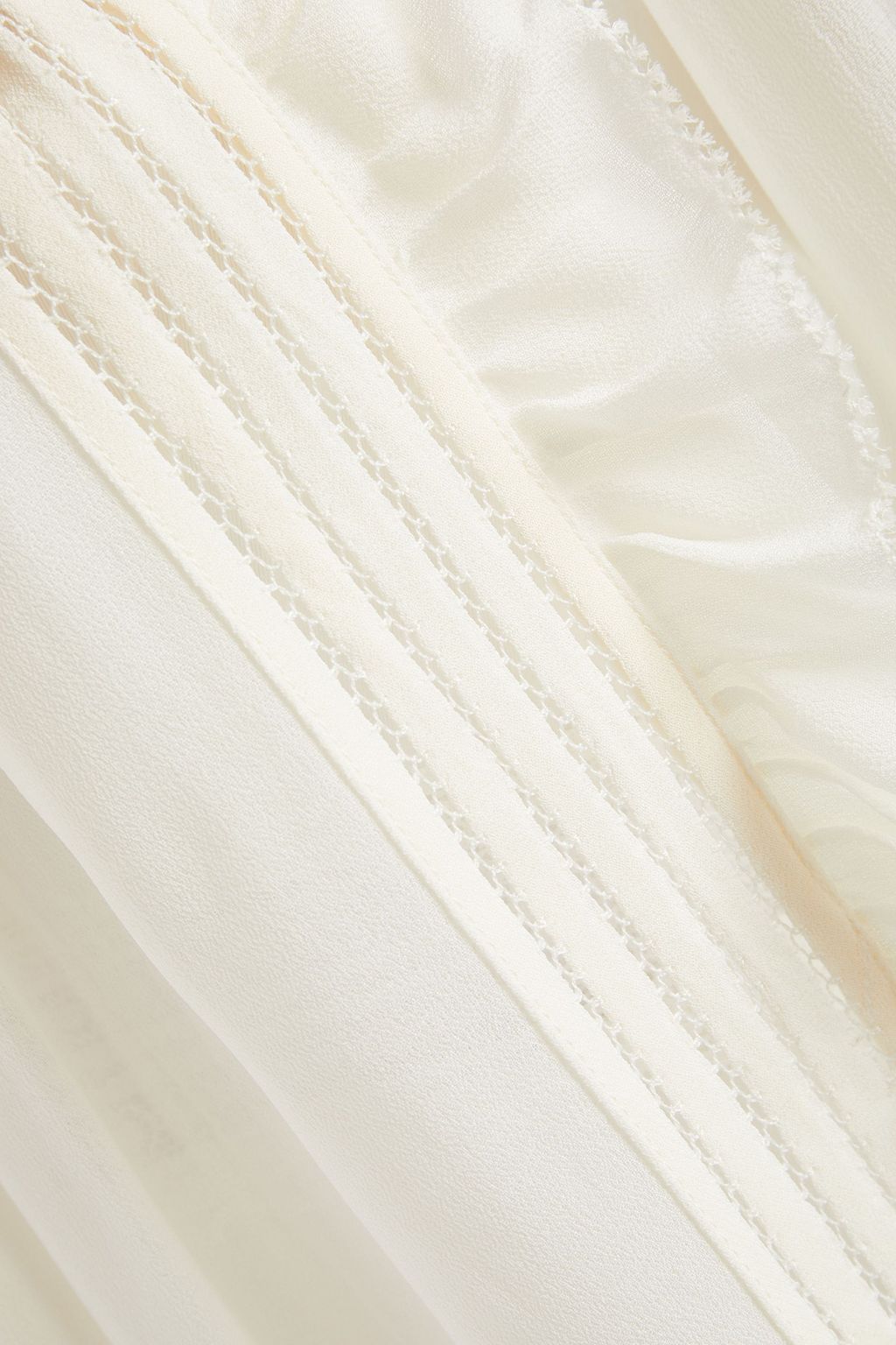 ZIMMERMANN Crochet-trimmed ruffled georgette blouse