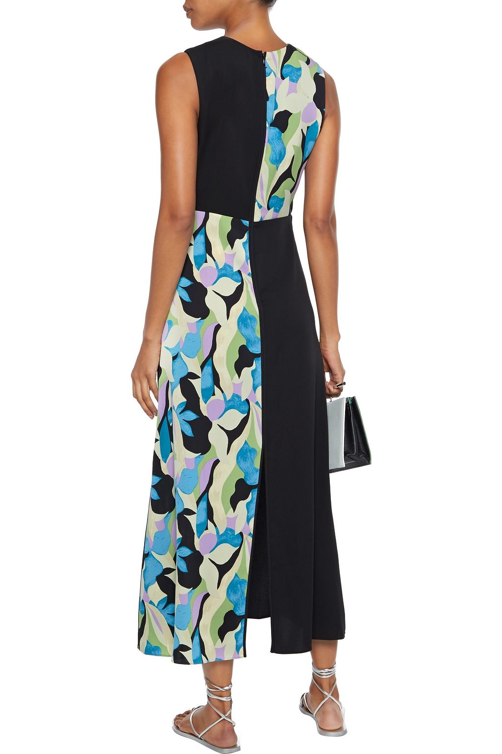 DIANE VON FURSTENBERG Verona paneled printed silk-blend crepe de chine midi dress