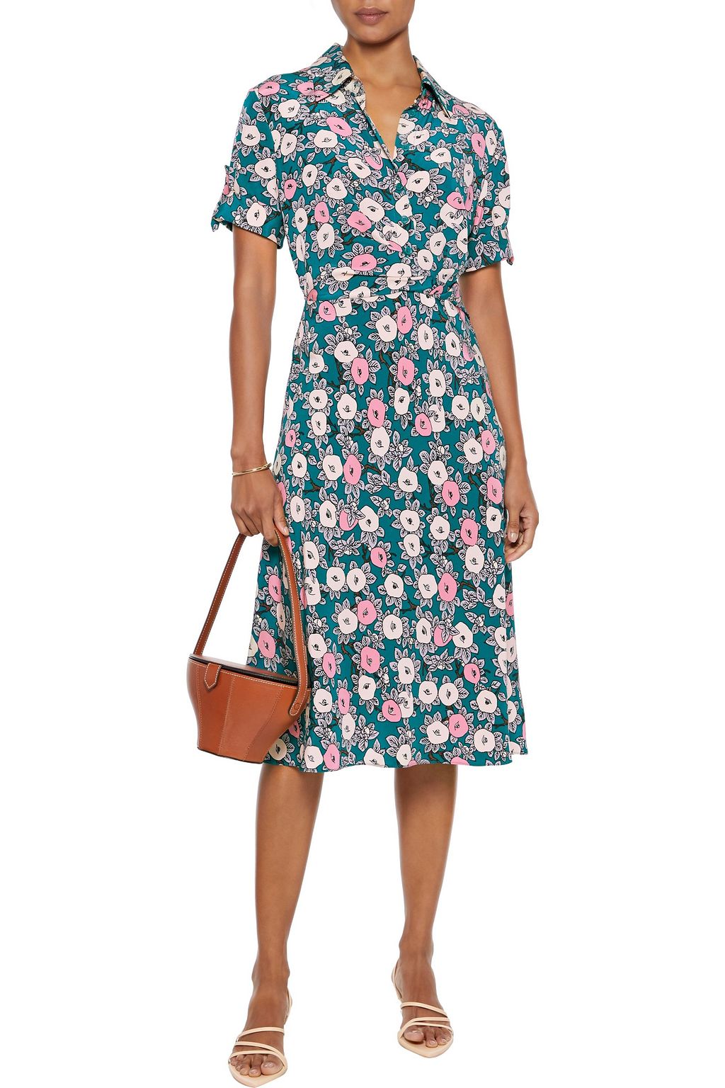 DIANE VON FURSTENBERG Deborah wrap-effect floral-print silk crepe de chine midi dress