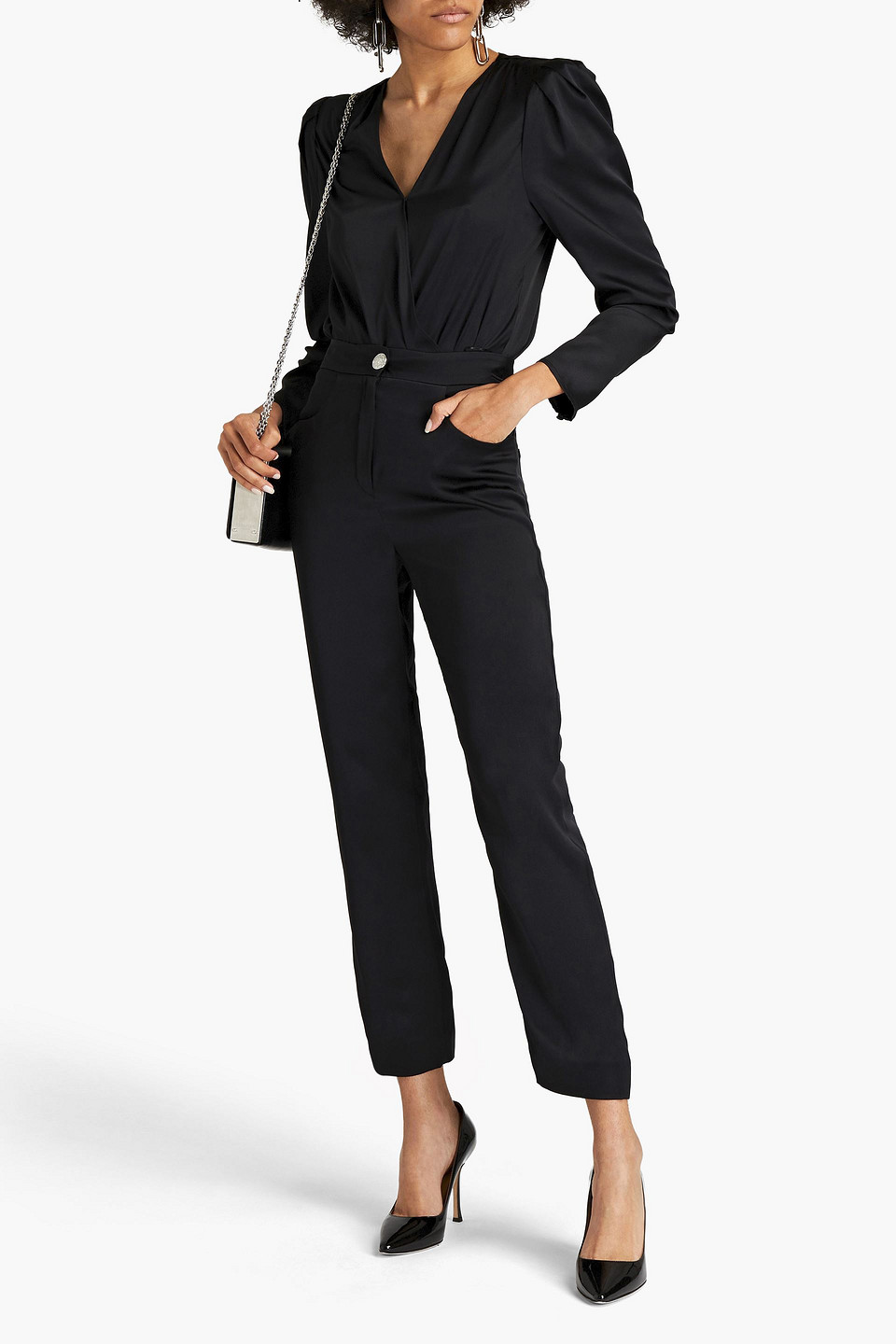 Balmain Silksatin Bootcut Pants In Black ModeSens