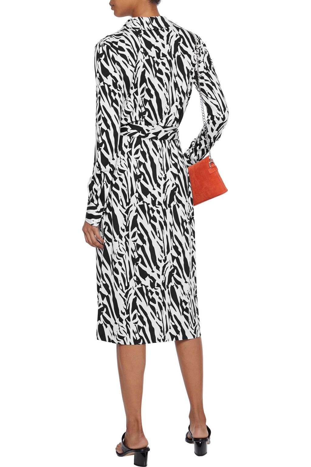 DIANE VON FURSTENBERG Power wrap-effect tiger-print silk-jersey midi dress