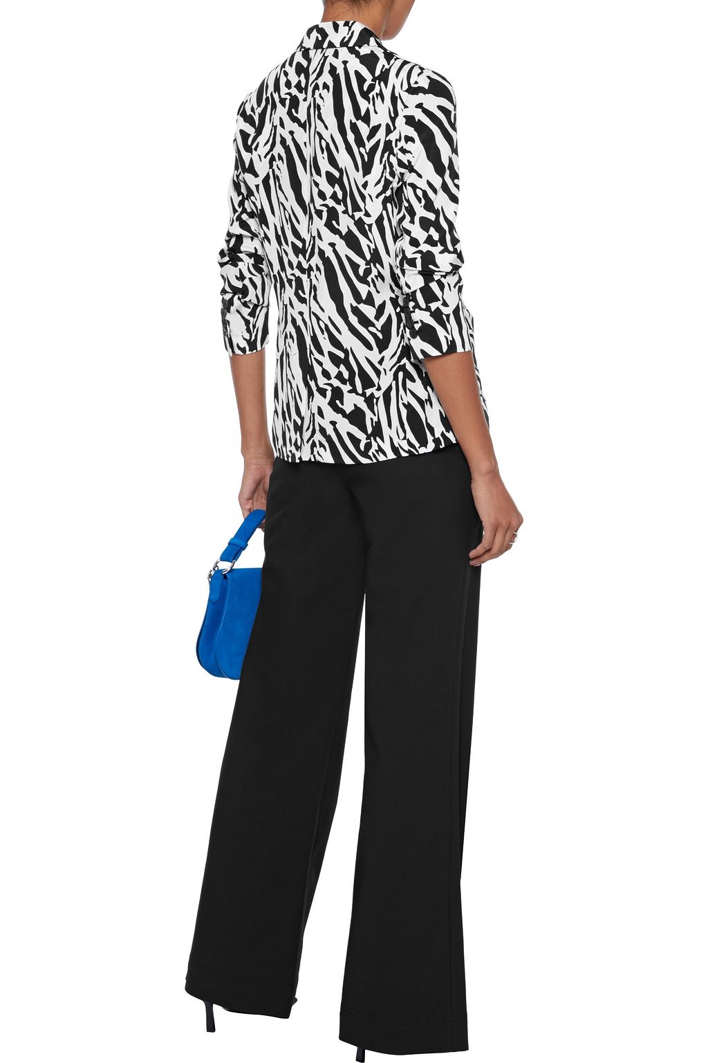 DIANE VON FURSTENBERG Courtney zebra-print silk crepe de chine jacket