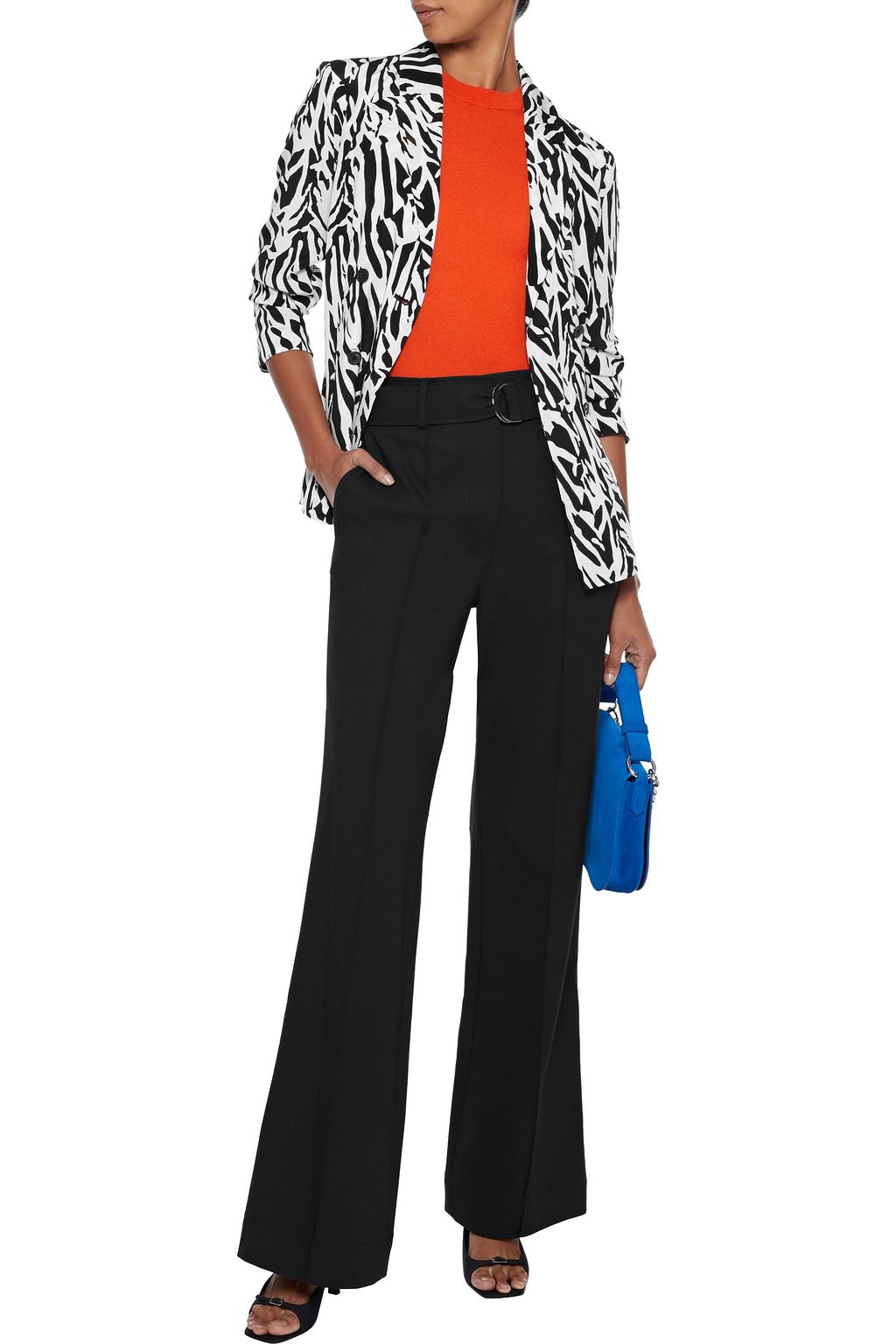 DIANE VON FURSTENBERG Courtney zebra-print silk crepe de chine jacket