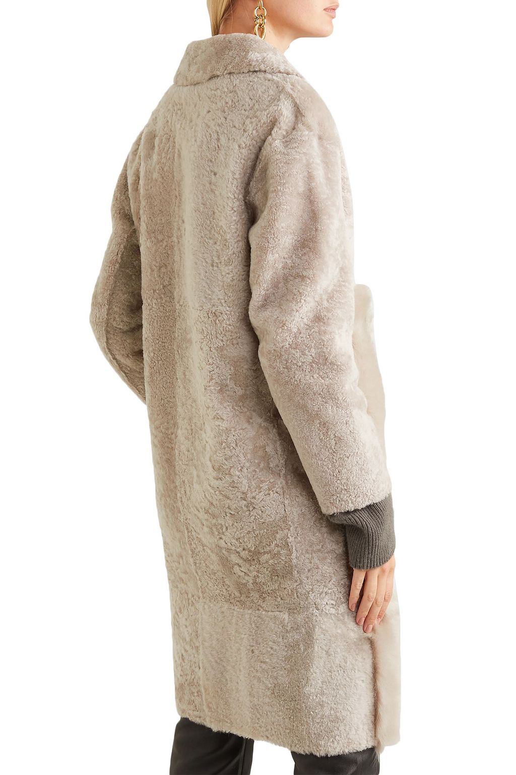 KARL DONOGHUE Paneled shearling coat