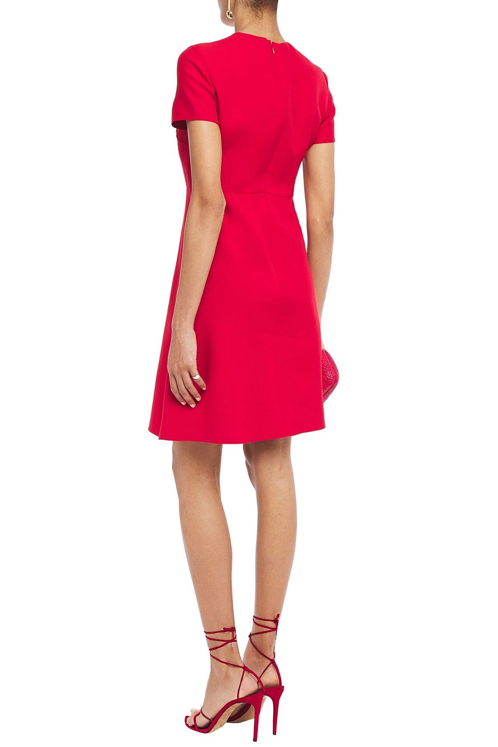 VALENTINO GARAVANI Studded wool and silk-blend crepe mini dress