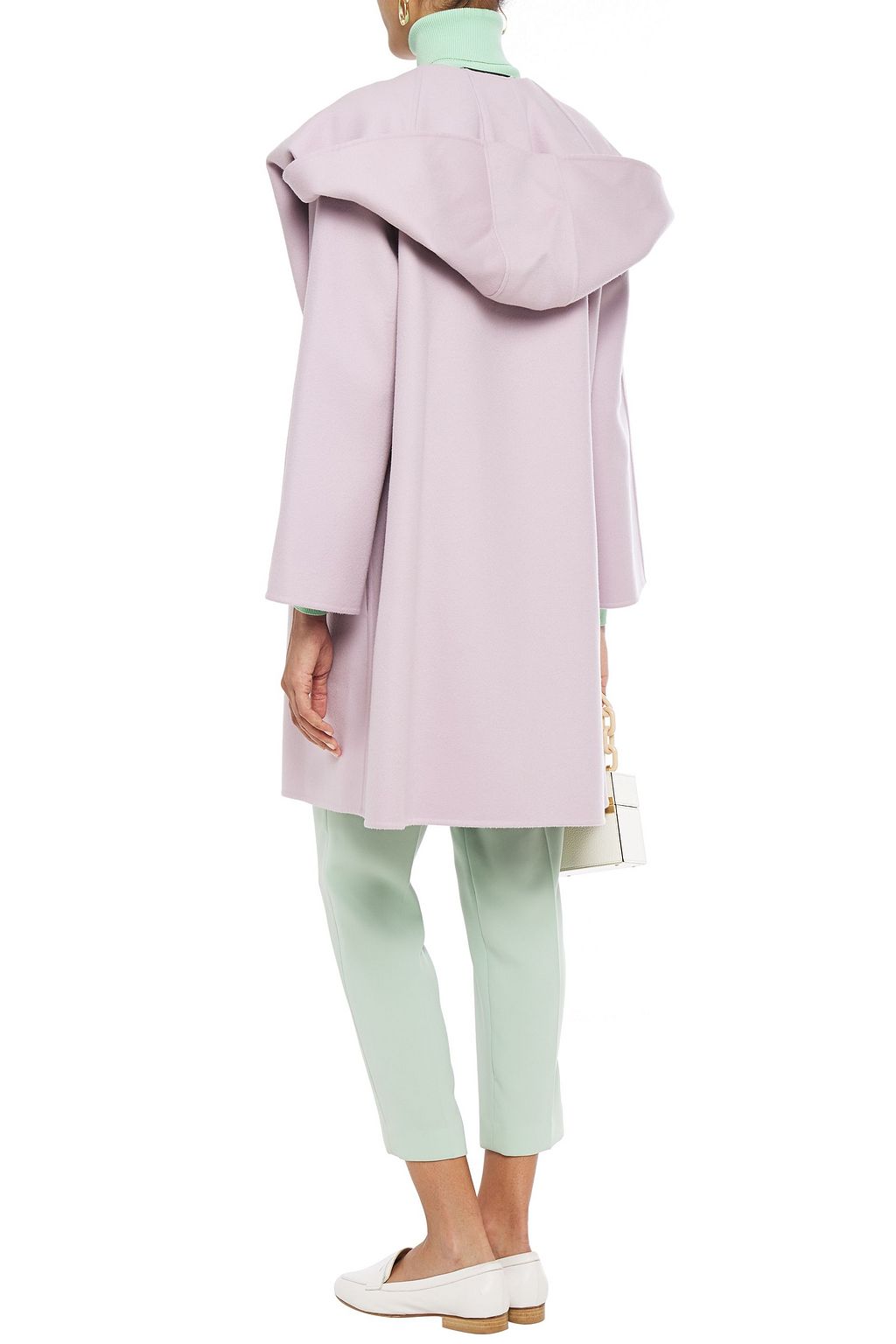 VALENTINO GARAVANI Bow-detailed wool and cashmere-blend felt hooded coat