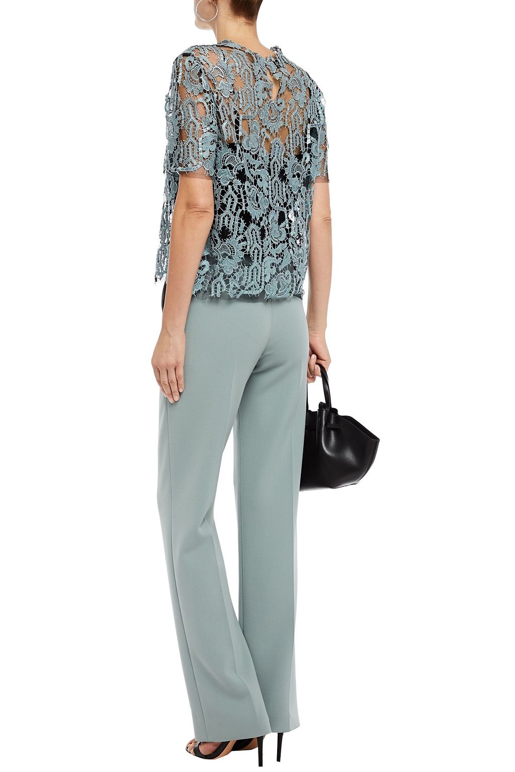 VALENTINO GARAVANI Metallic guipure lace top