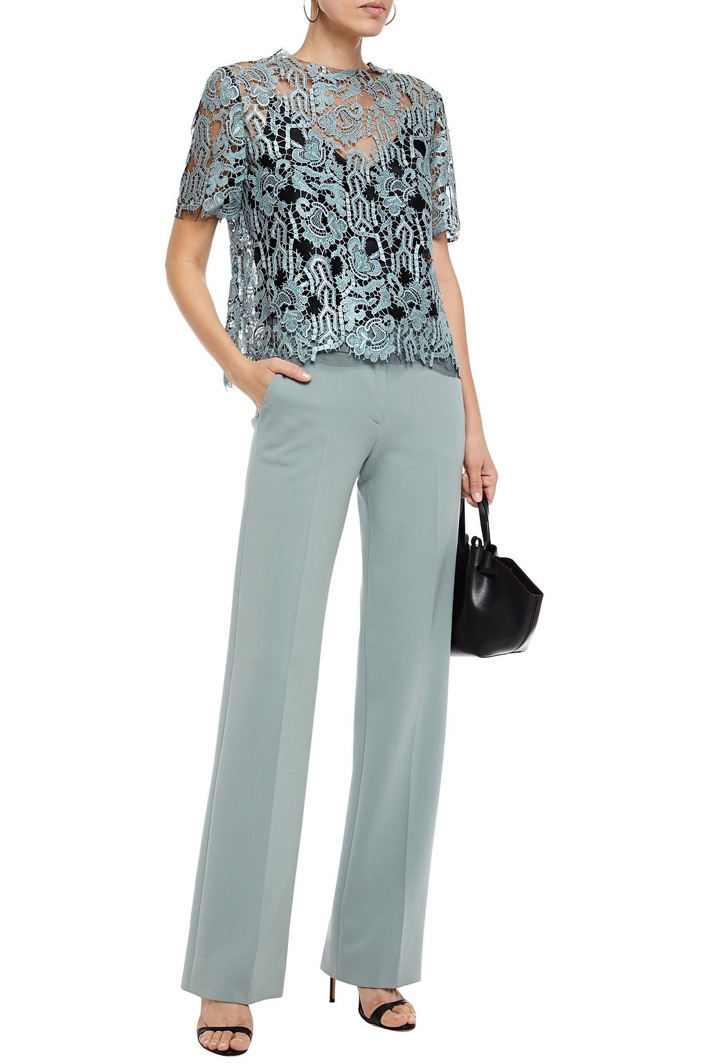 VALENTINO GARAVANI Metallic guipure lace top