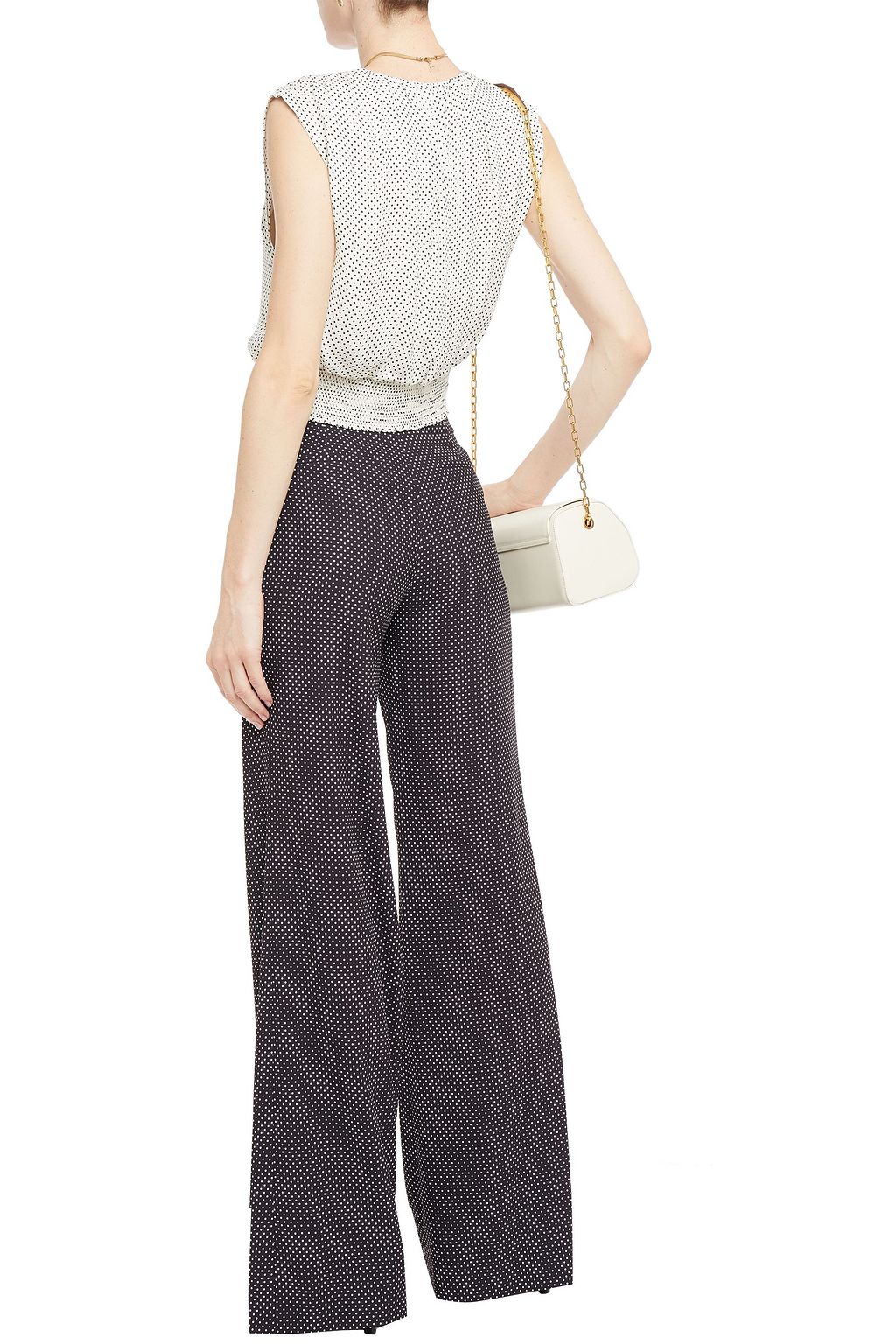 ALICE + OLIVIA Dylan polka-dot crepe flared pants