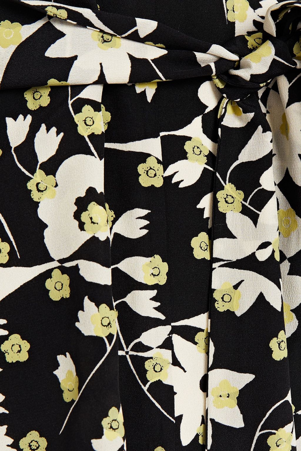VALENTINO GARAVANI Belted floral-print silk crepe de chine blouse