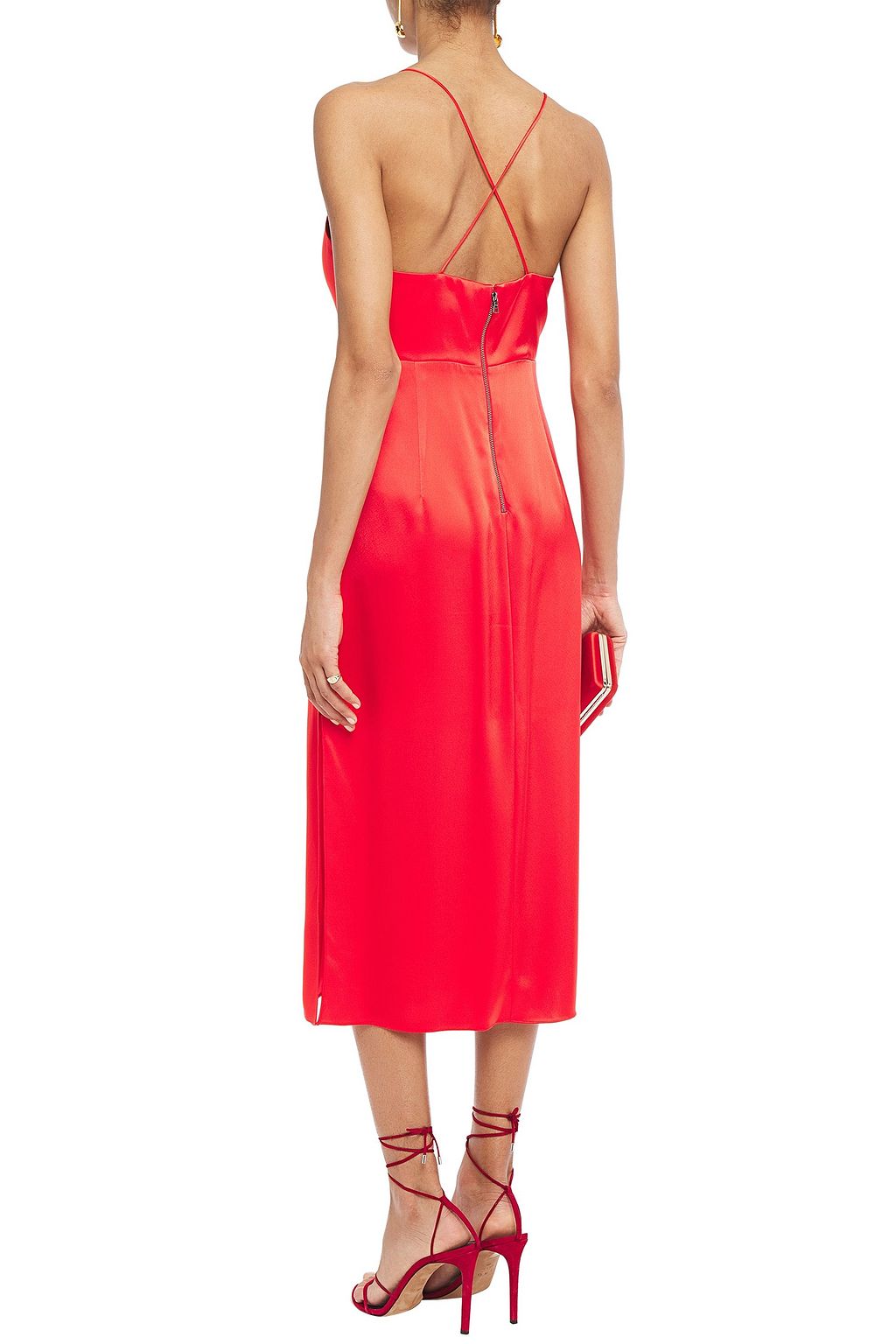 ALICE + OLIVIA Loraine satin-crepe midi slip dress