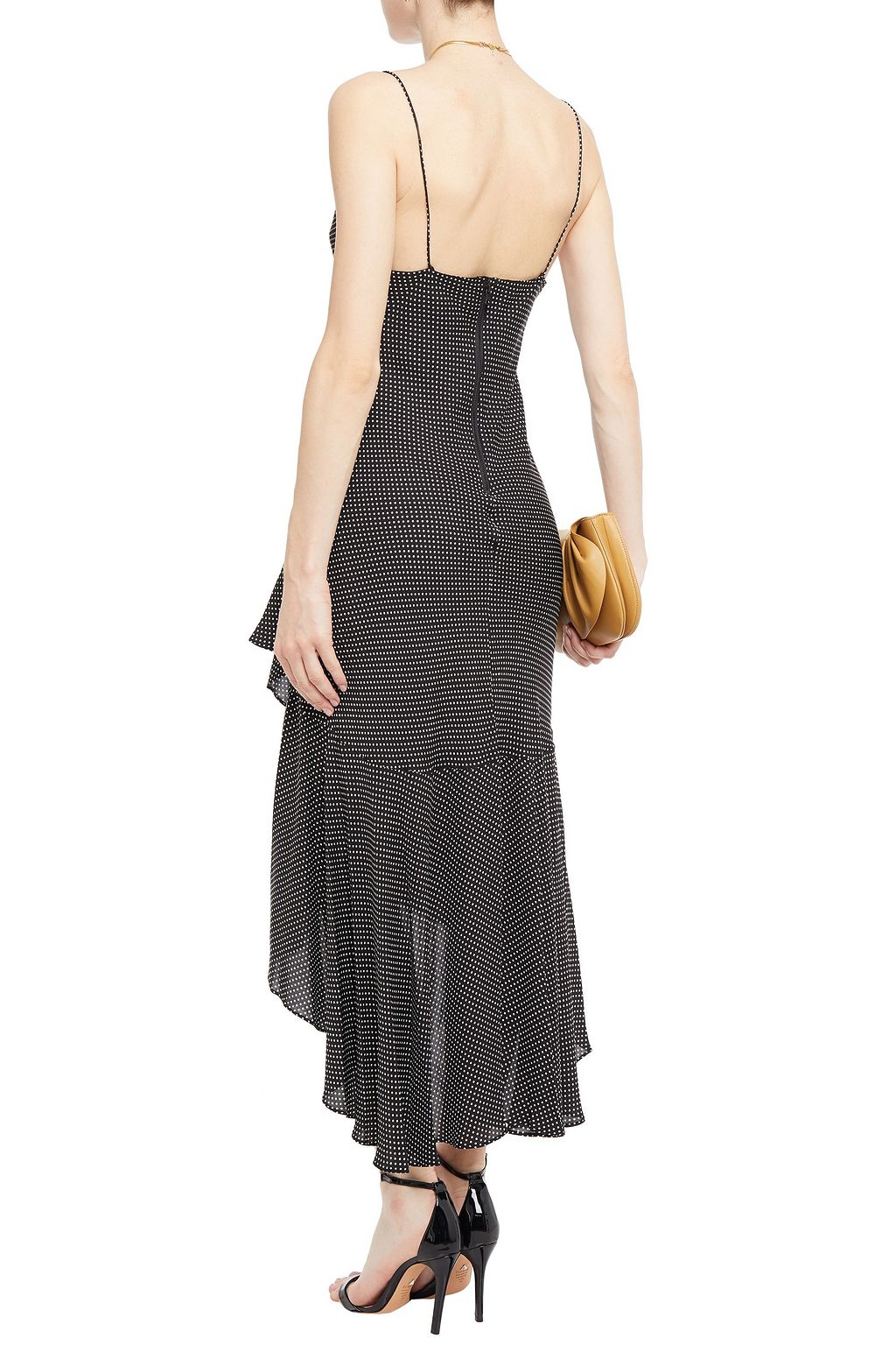 ALICE + OLIVIA Ginger asymmetric ruffled polka-dot crepe dress