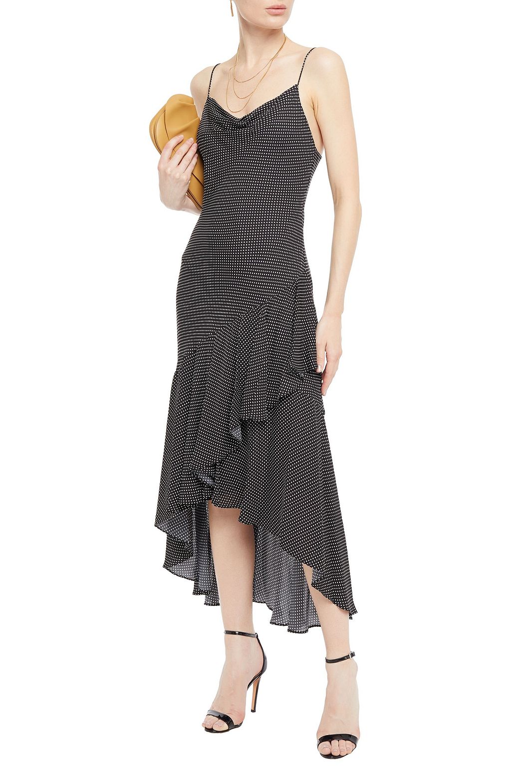 ALICE + OLIVIA Ginger asymmetric ruffled polka-dot crepe dress