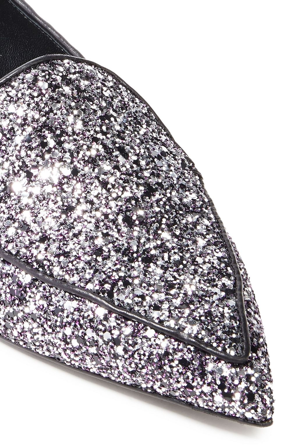 NICHOLAS KIRKWOOD Beya glittered cotton-blend point-toe flats
