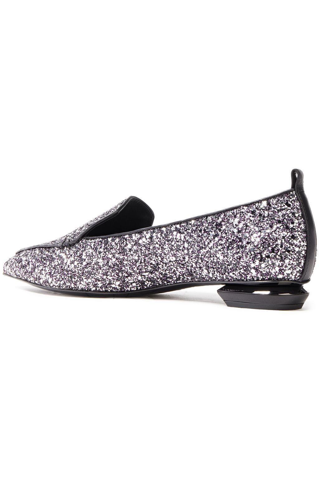 NICHOLAS KIRKWOOD Beya glittered cotton-blend point-toe flats