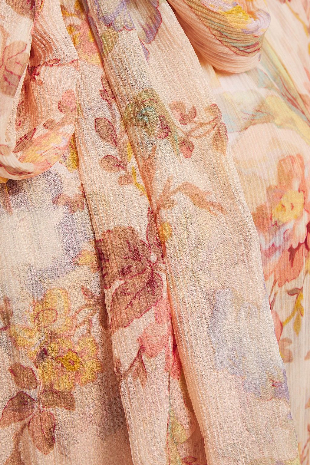 ZIMMERMANN Maxikleid aus Seiden-Georgette mit Schluppe und floralem Print