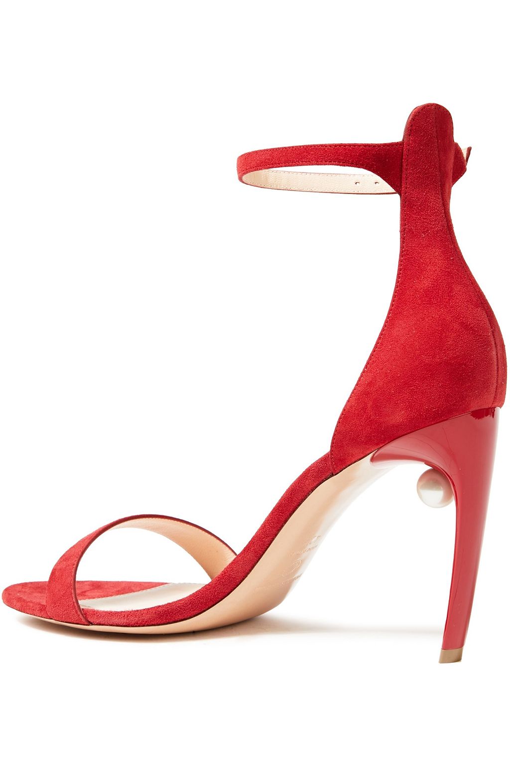 NICHOLAS KIRKWOOD Mia faux pearl-embellished suede sandals