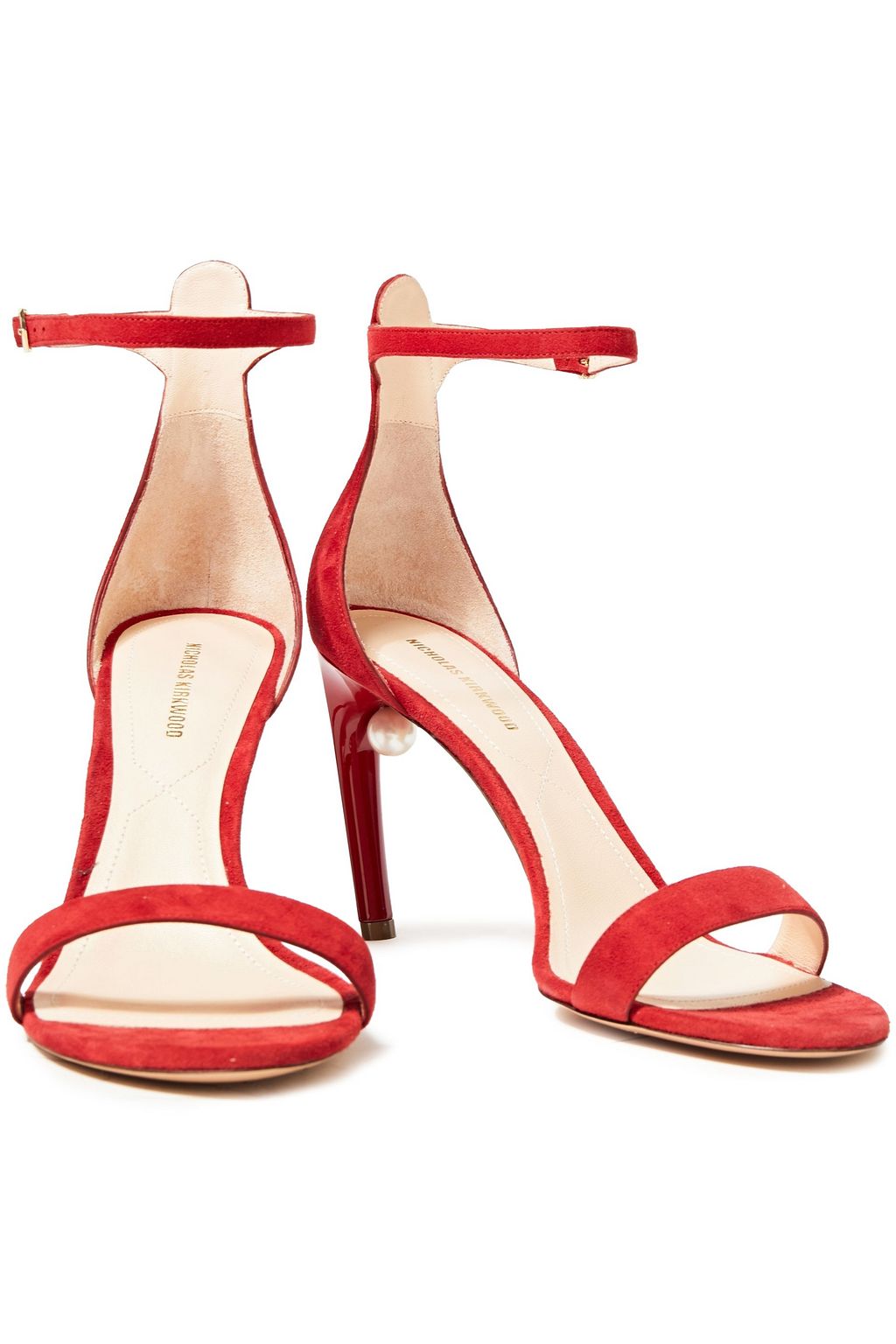 NICHOLAS KIRKWOOD Mia faux pearl-embellished suede sandals
