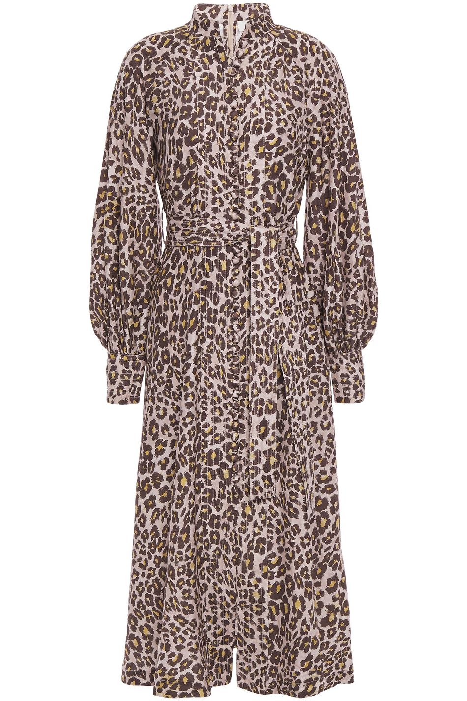 Animal print Gathered leopardprint silk midi dress ZIMMERMANN THE