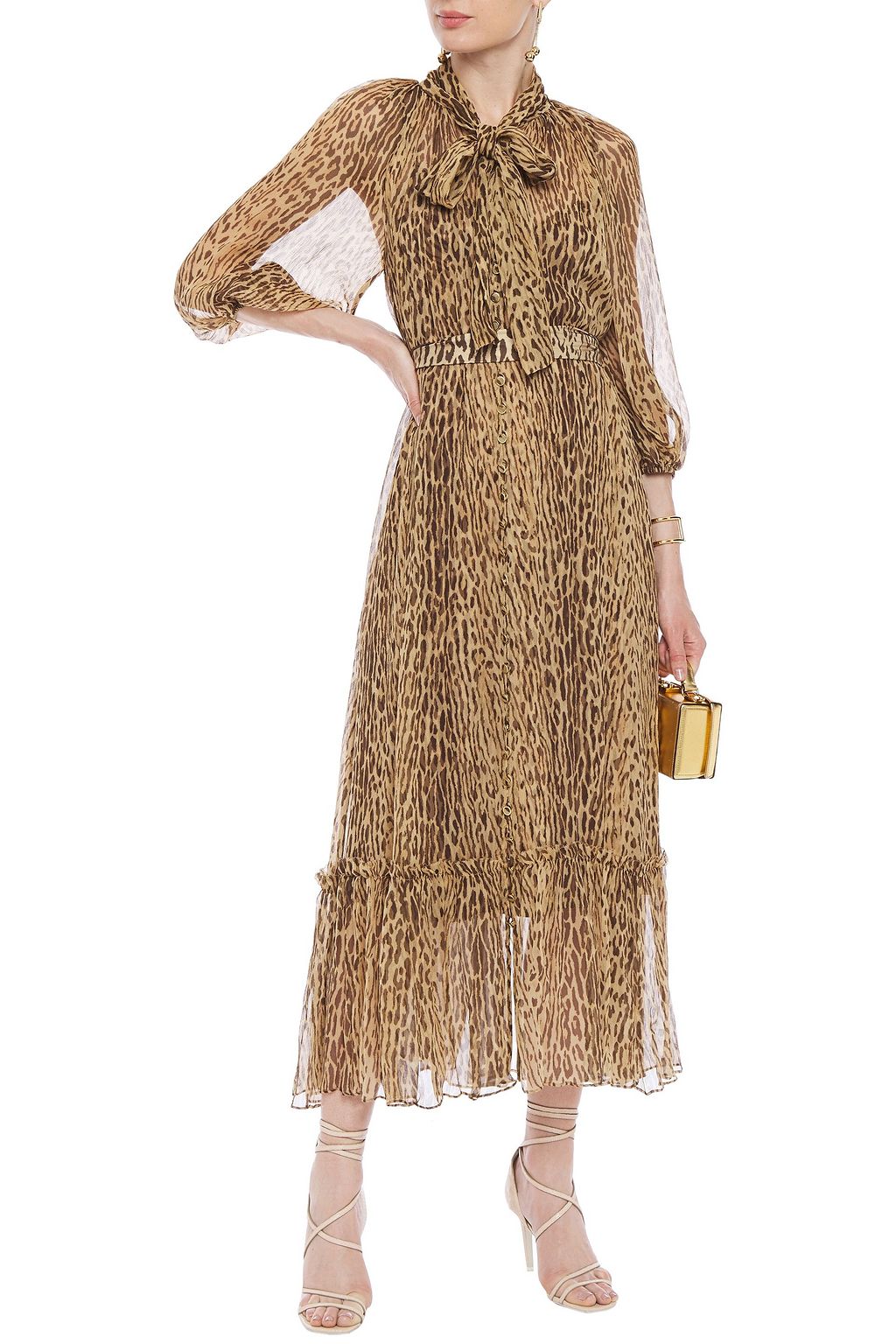 ZIMMERMANN Pussy-bow floral-print silk-georgette maxi dress