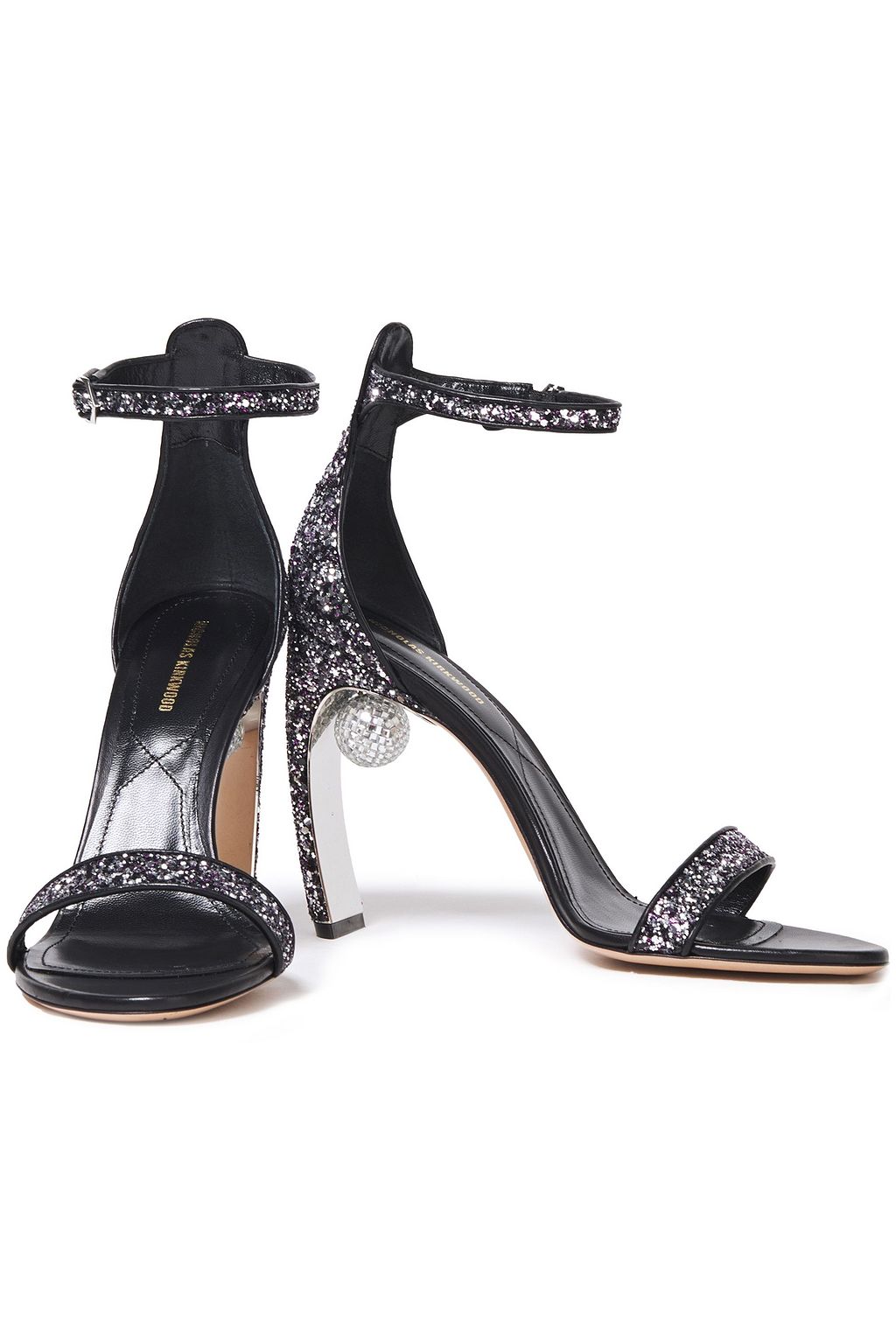 NICHOLAS KIRKWOOD Maeva embellished glittered cotton-blend sandals