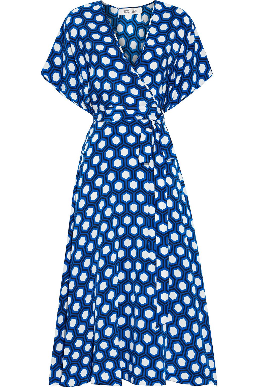 DIANE VON FURSTENBERG Kelsey printed silk crepe de chine midi wrap ...