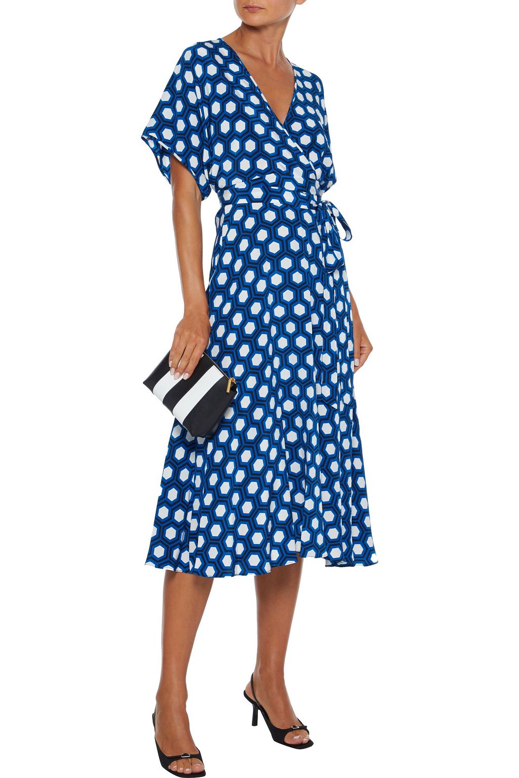 DIANE VON FURSTENBERG Kelsey printed silk crepe de chine midi wrap ...