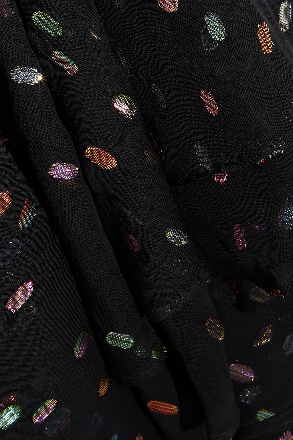 DIANE VON FURSTENBERG Berdina Midi-Wickelkleid aus Chiffon mit Fil Coupé in Metallic-Optik