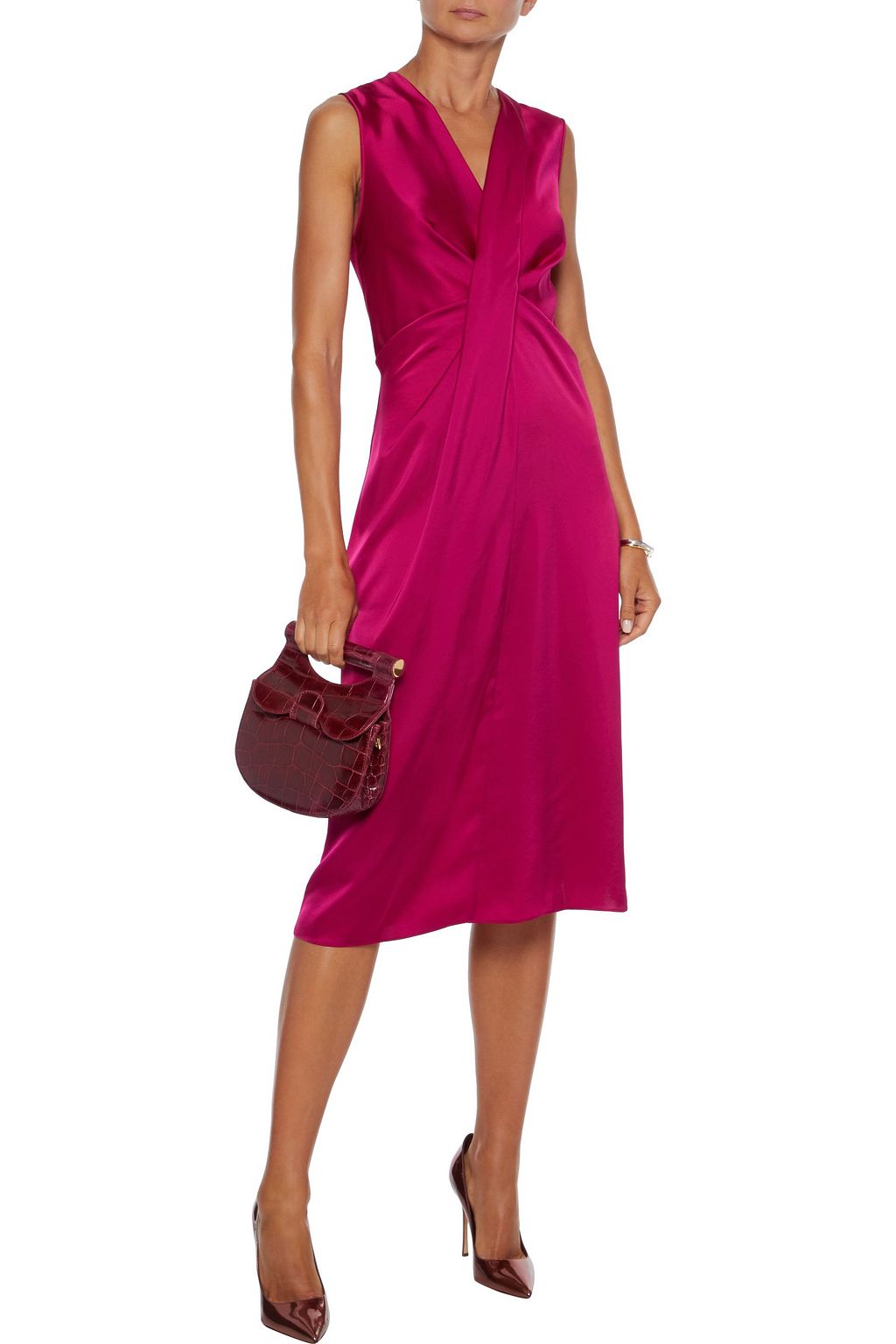DIANE VON FURSTENBERG Katrina draped satin midi dress