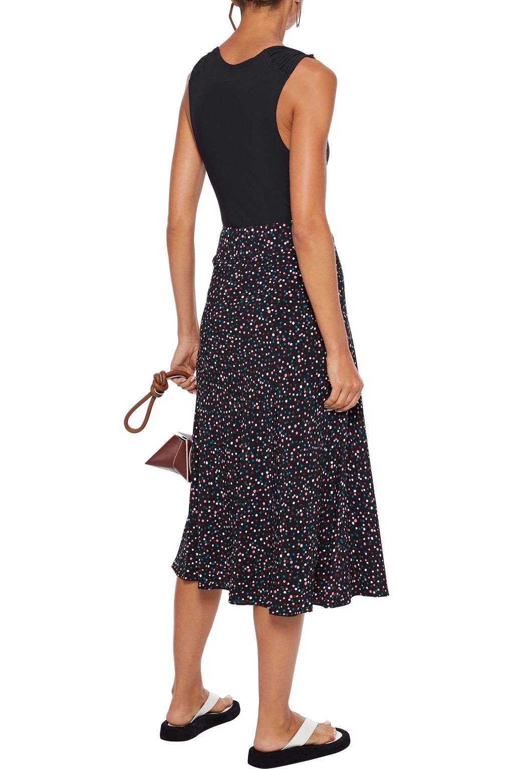 DIANE VON FURSTENBERG Lesley belted printed crepe midi skirt
