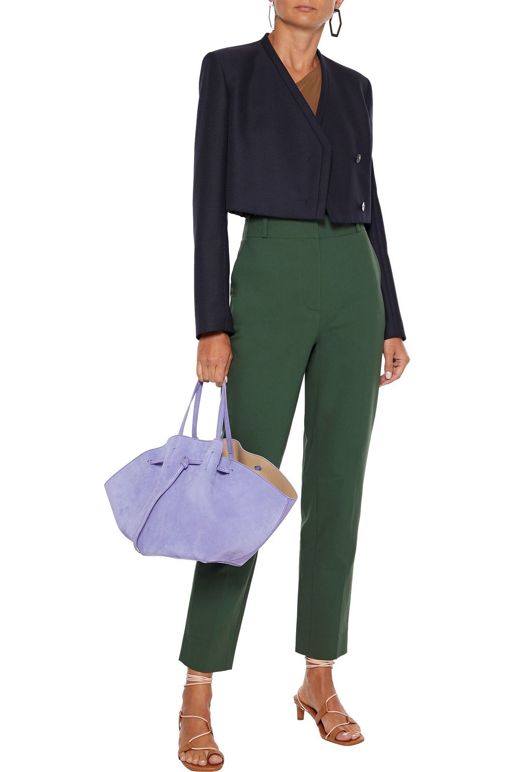 DIANE VON FURSTENBERG Anita cropped cotton-blend slim-leg pants