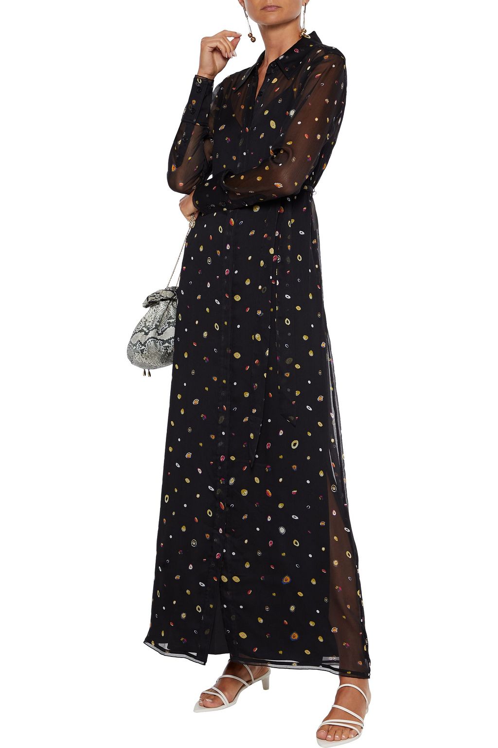 DIANE VON FURSTENBERG Jean Michel printed silk-georgette maxi shirt dress