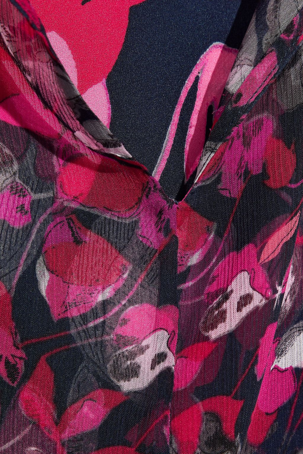 DIANE VON FURSTENBERG Lilian ruffle-trimmed floral-print silk-georgette blouse