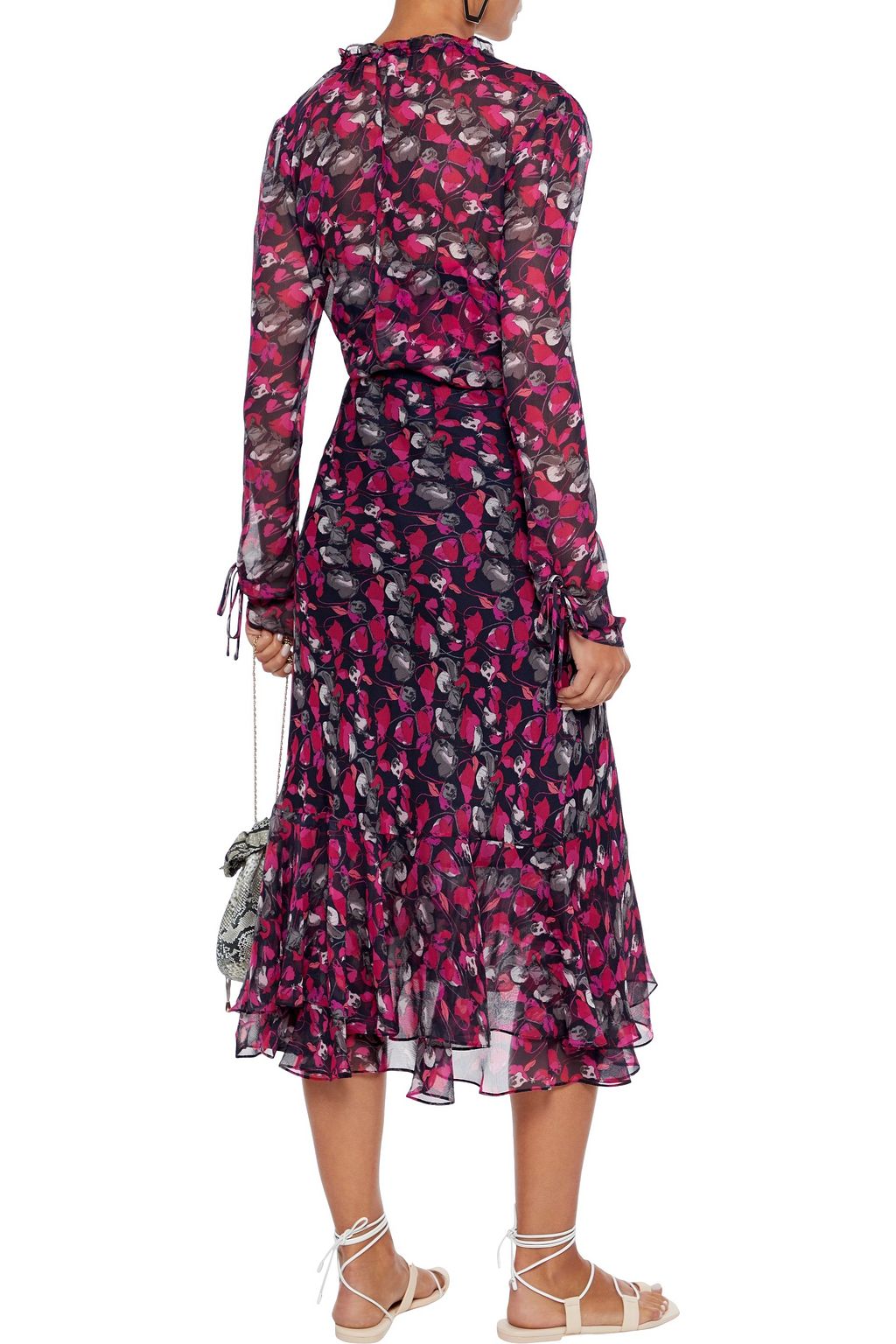 DIANE VON FURSTENBERG Lilian ruffle-trimmed floral-print silk-georgette blouse