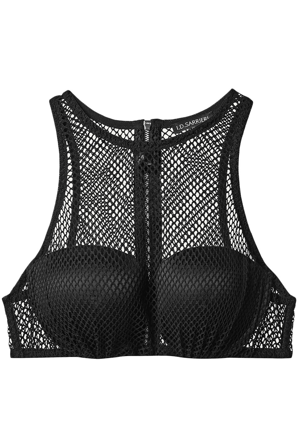 I.D. Sarrieri New York satin-trimmed stretch-mesh underwired balconette bra