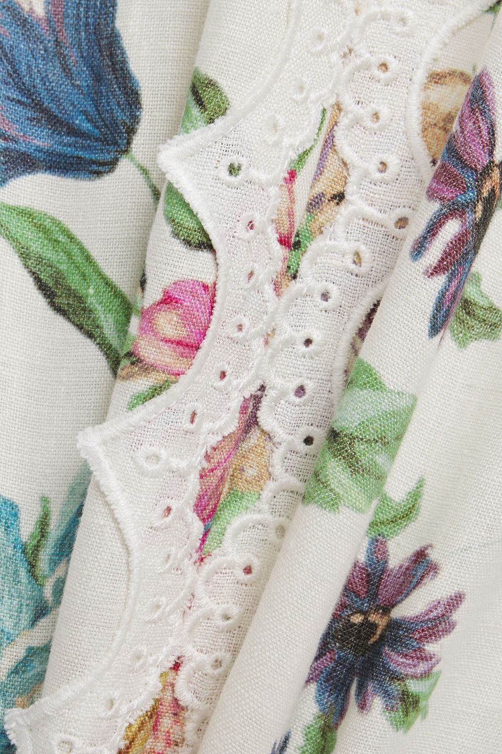 ZIMMERMANN Ninety Six Cascade floral-print linen halterneck midi dress