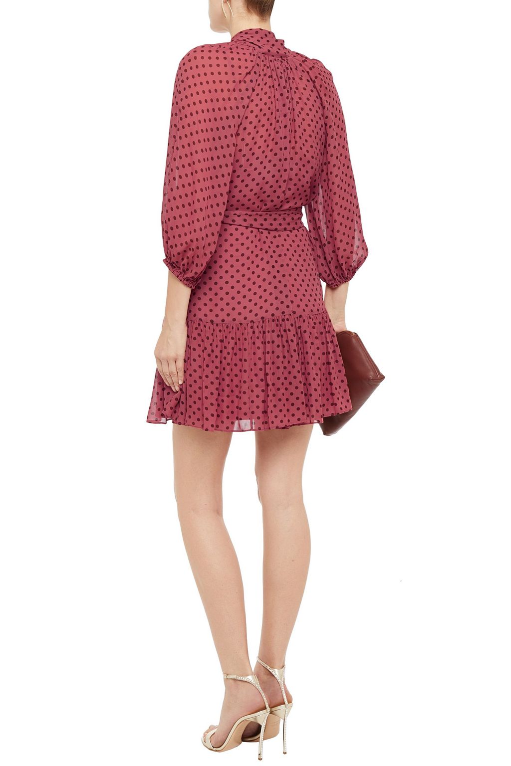 ZIMMERMANN Espionage pussy-bow polka-dot georgette mini dress