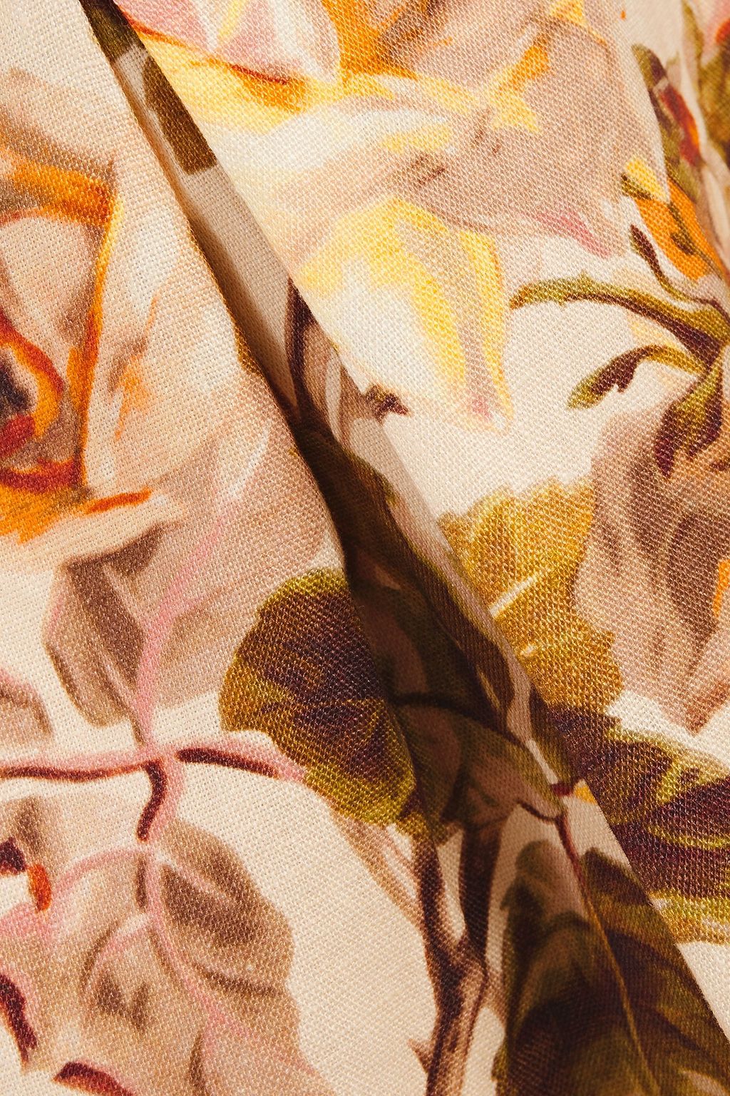 ZIMMERMANN Resistance bow-detailed floral-print linen mini dress