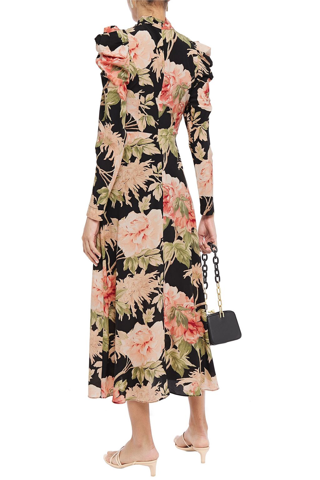 ZIMMERMANN Ruched floral-print stretch-silk midi dress | Sale up to 70% ...